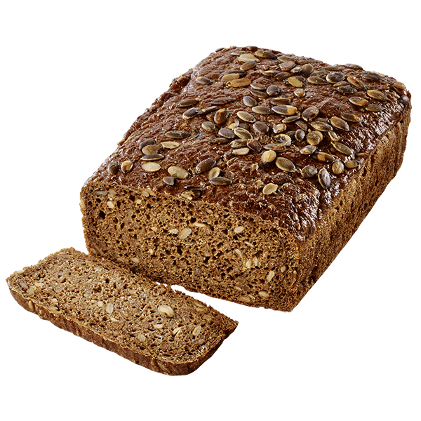 Kürbiskernschwarzbrot Breit